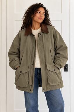 RFT by Rainforest Vintage Field Jacket Brown Collar Utility Coat XL ✨